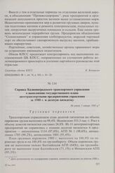 Справка Калининградского транспортного управления о выполнении государственного плана автотранспортными предприятиями управления за 1980 г. и десятую пятилетку. Не ранее 1 января 1981 г.