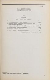 Дело А.Н. Вяземского. Опись документов дела А.Н. Вяземского, скрепленная надворным советником А.А. Ивановским