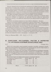 Донесение посланника России в Норвегии С.В. Арсеньева в Первый департамент МИД. 15 января 1915 г.