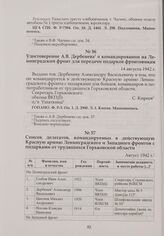 Список делегатов, командируемых в действующую Красную армию Ленинградского и Западного фронтов с подарками от трудящихся Горьковской области. Август 1942 г.