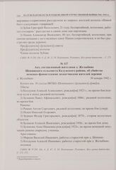 Акт, составленный жителями д. Желыбино Шопинского сельсовета Калужского района, об убийстве немецко-фашистскими захватчиками жителей деревни. д. Желыбино. 30 января 1942 г. 