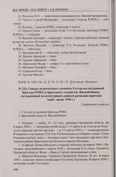 Список подотчетного элемента 5-го полка штурмовой бригады РОНА и бригадного театра им. Воскобойника, составленный по агентурным данным разведки партизан (май—июнь 1944 г.)