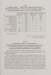 Из рапорта Кыштымской заводской конторы шихтмейстеру Е. И. Подоксенову о начале литья снарядов и преодолении встретившихся трудностей. 22 февраля 1812 г.