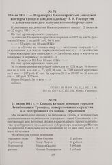 Список купцов и мещан городов Челябинска и Троицка, пожертвовавших средства для потерпевших от войны с Францией. 14 июня 1814 г.