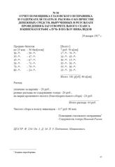 Отчет помощника Глазовского исправника и содержателя театра Н. Рылова о количестве денежных средств, вырученных в результате проведения благотворительного сеанса в кинематографе «Луч» в пользу инвалидов. 20 января 1917 г. 