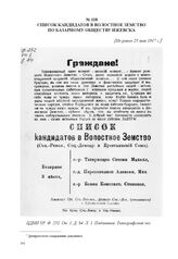 Список кандидатов в волостное земство по Базарному обществу Ижевска. [Не ранее 25 мая 1917 г.] 