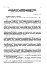 Из протокола собрания Саткинского Совета рабочих депутатов об обеспечении продовольствием семей мобилизованных на войну рабочих. 12 апреля 1917 г.