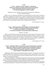 25 мая – Извещение Уфимского областного военно-промышленного комитета Уфимскому губернскому комитету общественных организаций о протесте относительно отказа Уфимской городской управы о внесении конфликта между рабочими и инженером городской электр...