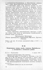 Оперативная сводка штаба главкома Прибайкалья о положении в читинском районе. Г. Верхнеудинск, 3 апреля 1920 г.