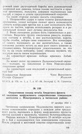 Оперативная сводка штаба Амурского фронта об оказании вооруженного сопротивления семеновцам жителями с. Новотроицкого в читинском районе. 17 октября 1920 г.