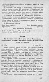 Из разведывательной сводки штаба Акшинского пограничного района о численном составе и вооружении войск противника. 19 июля 1921 г.