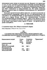 Справка о количестве обмундирования, необходимого для снабжения военнопленных по данным польского отдела ПУРа. 4 декабря 1920 г.