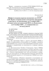 22.12.1938. Шифротелеграмма наркома внутренних дел СССР Л.П. Берии о неприведении в исполнение приговоров к расстрелу, не исполненных до 17 ноября 1938 г., об утрате силы постановлений ОСО, не объявленных до 17 ноября 1938 г., и о направлении дел ...
